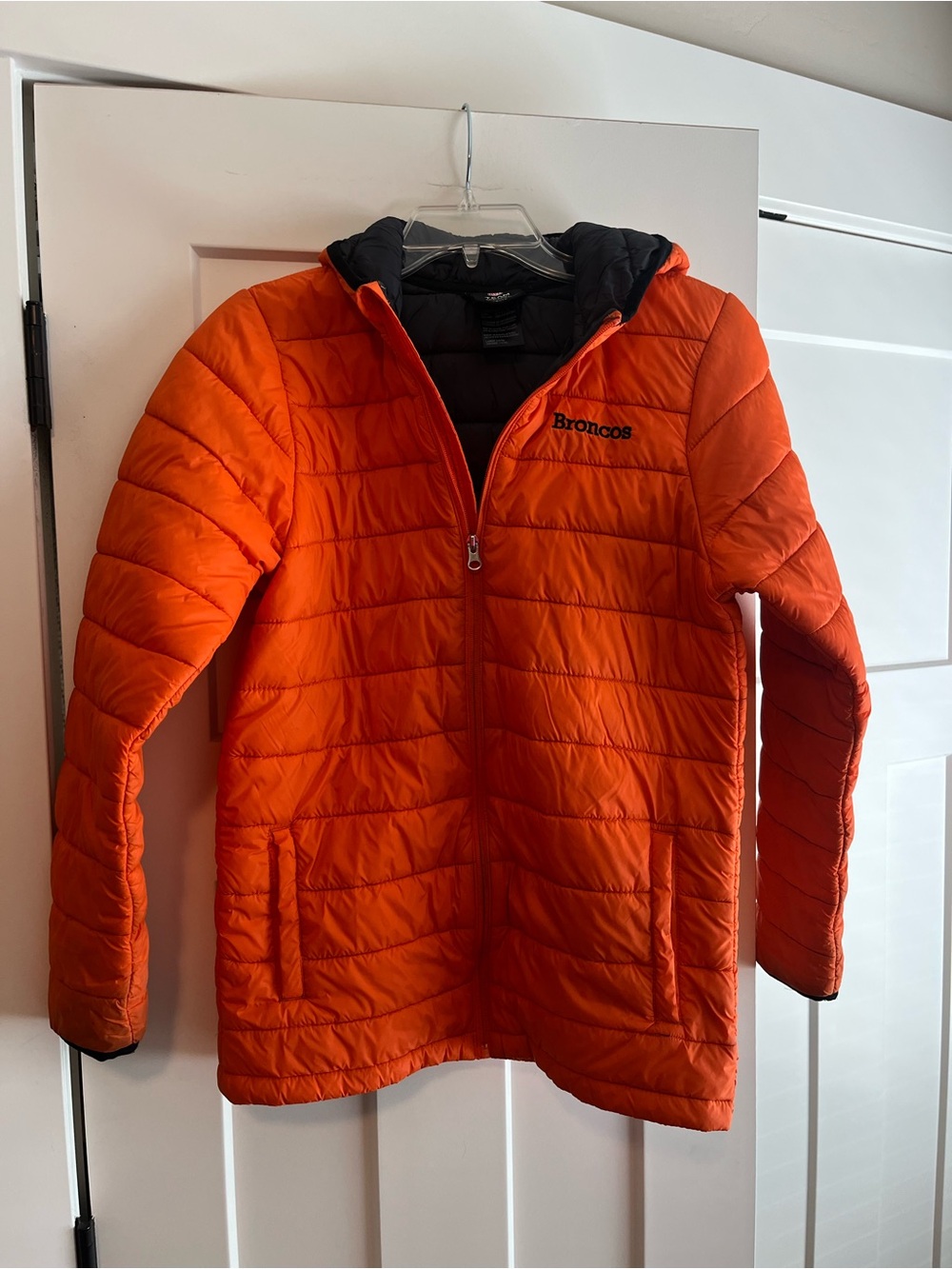 NFL Youth Orange Quilted Jacket - Team Apparel